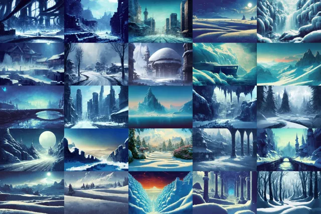 [Game Material Store]【雪の世界、雪国系背景】著作権フリーの高解像度画像（100枚）