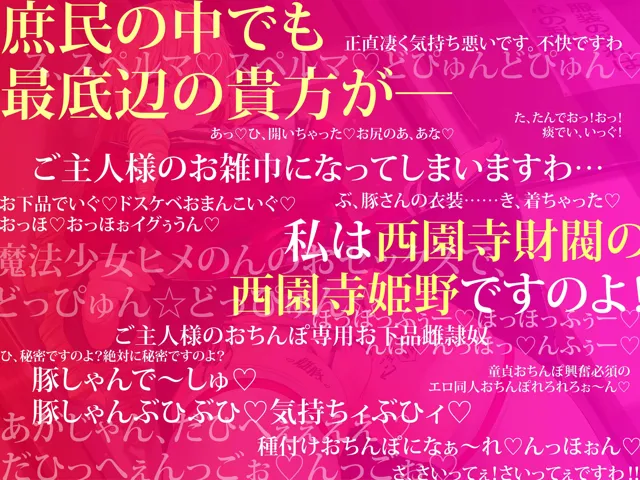 [シコリテック∞ジョイント]【25%OFF】催●魔法lesson2 高飛車令嬢 西園寺姫野 お下劣ド下品調教（洗脳、オホ声）