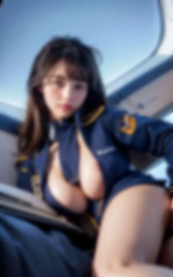 [4K高画質]戦うS級美女！女性パイロットの制服の下の秘密