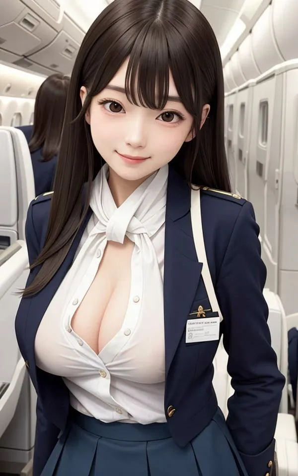 [レモンみるく]僕の初恋は飛行機で出会った童顔スチュワーデス 可愛い彼女に一目惚れ 巨乳CA