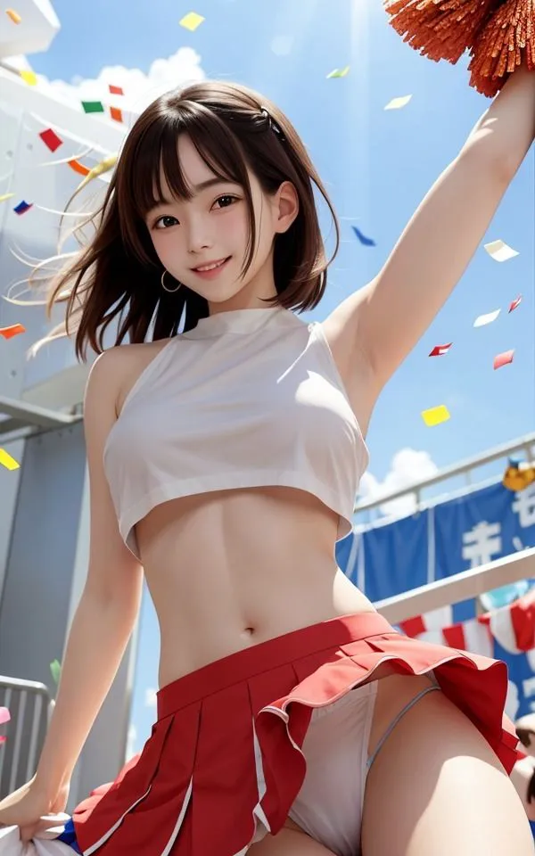 [いちごレモン]童顔女子は頑張るあなたを応援したい 巨乳美女がチアダンスでパンチラ応援中