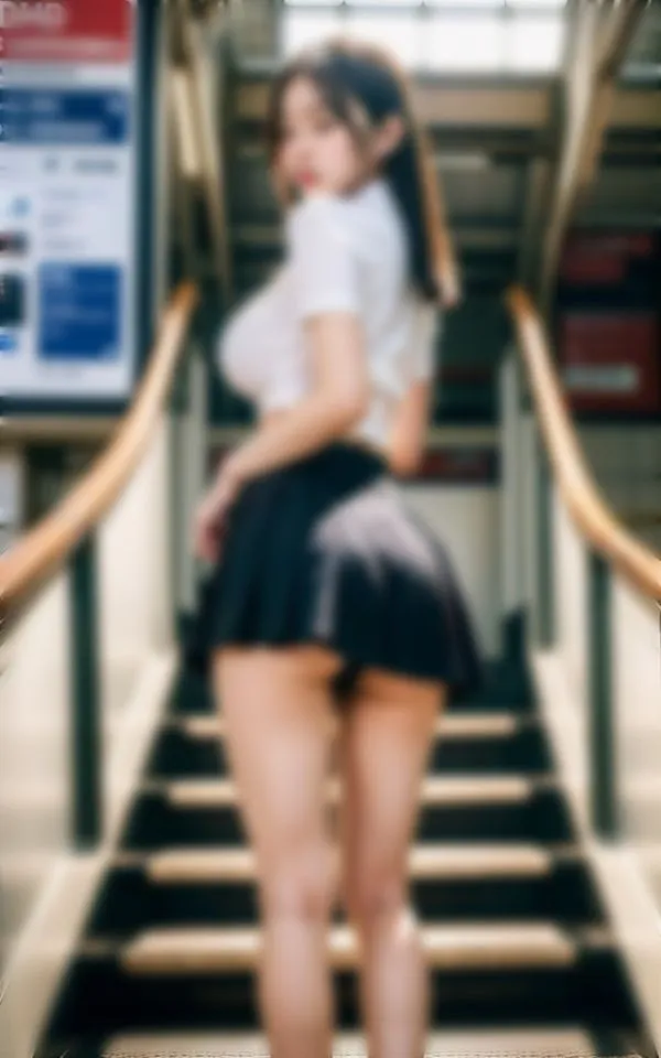 [性欲カフェ]通勤電車！毎朝会うJKが階段でパンチラを見せつける衝撃写真スペシャル
