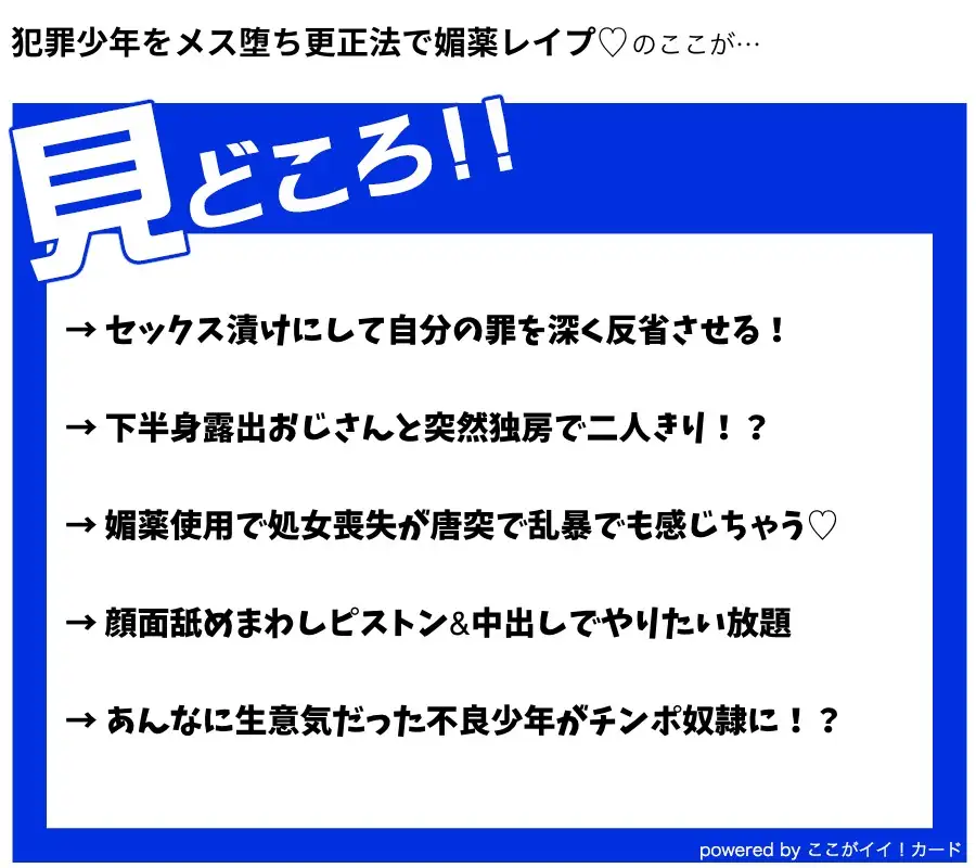 [ゲスイチゴ]犯罪少年をメス堕ち更生法で媚薬レイプ