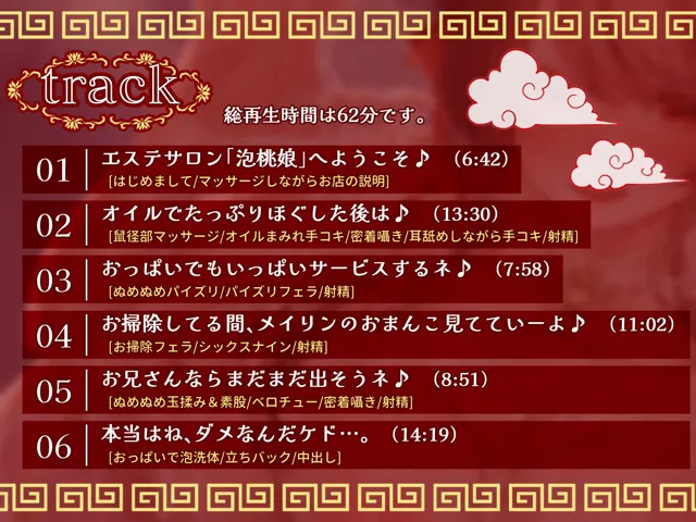 [いとおかしのみみおか]【カタコト/ぬるぬる超密着】怪しいチャイナエステの裏オプで容赦ないドーピング搾精〜ド変態チャイナ娘とキメセク一晩5発チャレンジ！〜