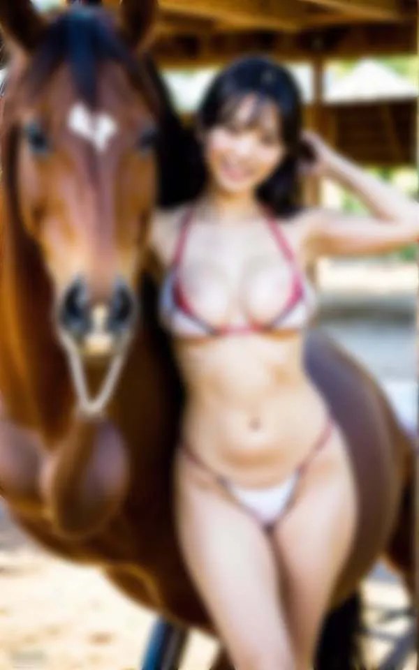 [痴女の誘惑]牧場で働く巨乳人妻裸で乗馬に牧場仕事
