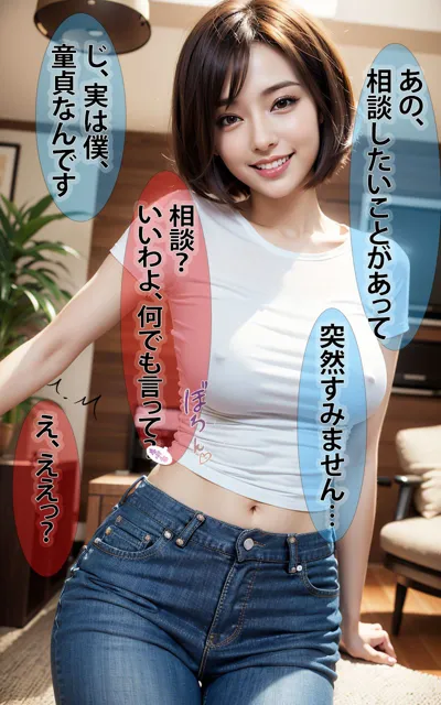 [かぞくまんが2（寝取り寝取られ）]【50%OFF】筆おろしするスリム巨乳母