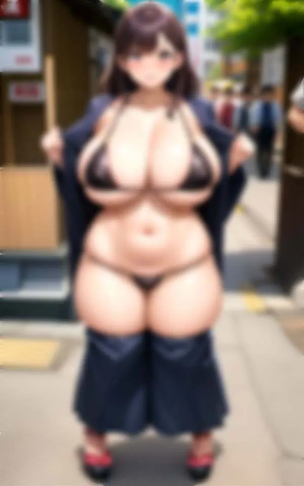 [熟女マニア]超乳露出痴女 ぽっちゃり暑がりお母さんはどこもでも脱いじゃう