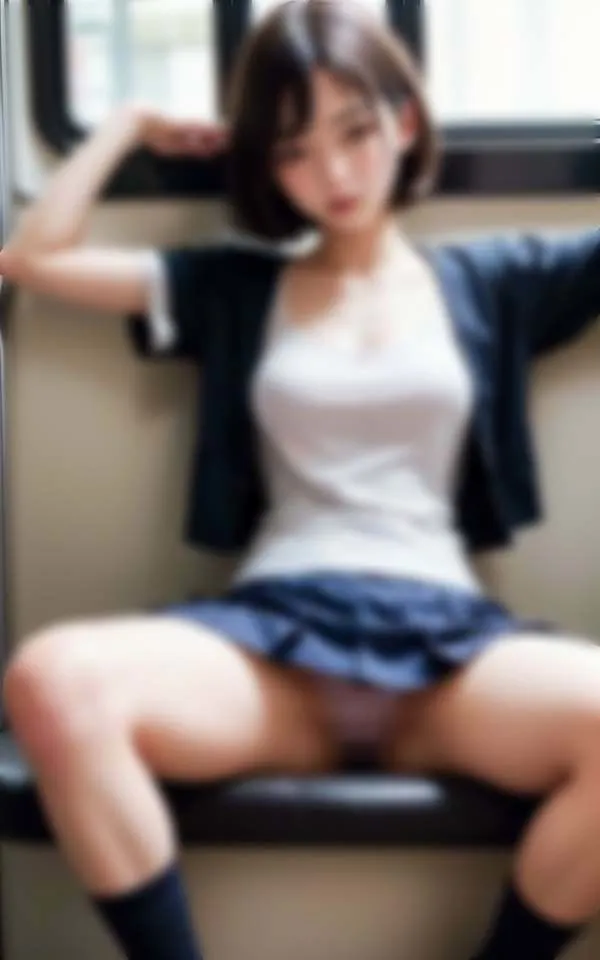 [マニアックlabo]貧乳制服女子 通学電車で露出