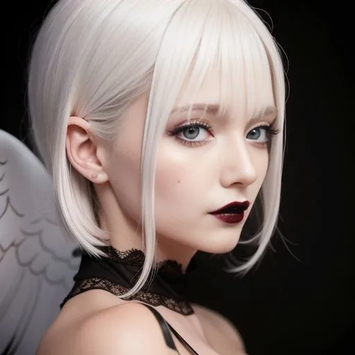 [ファンタスセレブリティ]ホワイトヘアーのゴシック天使（セリフなし AI画像集）