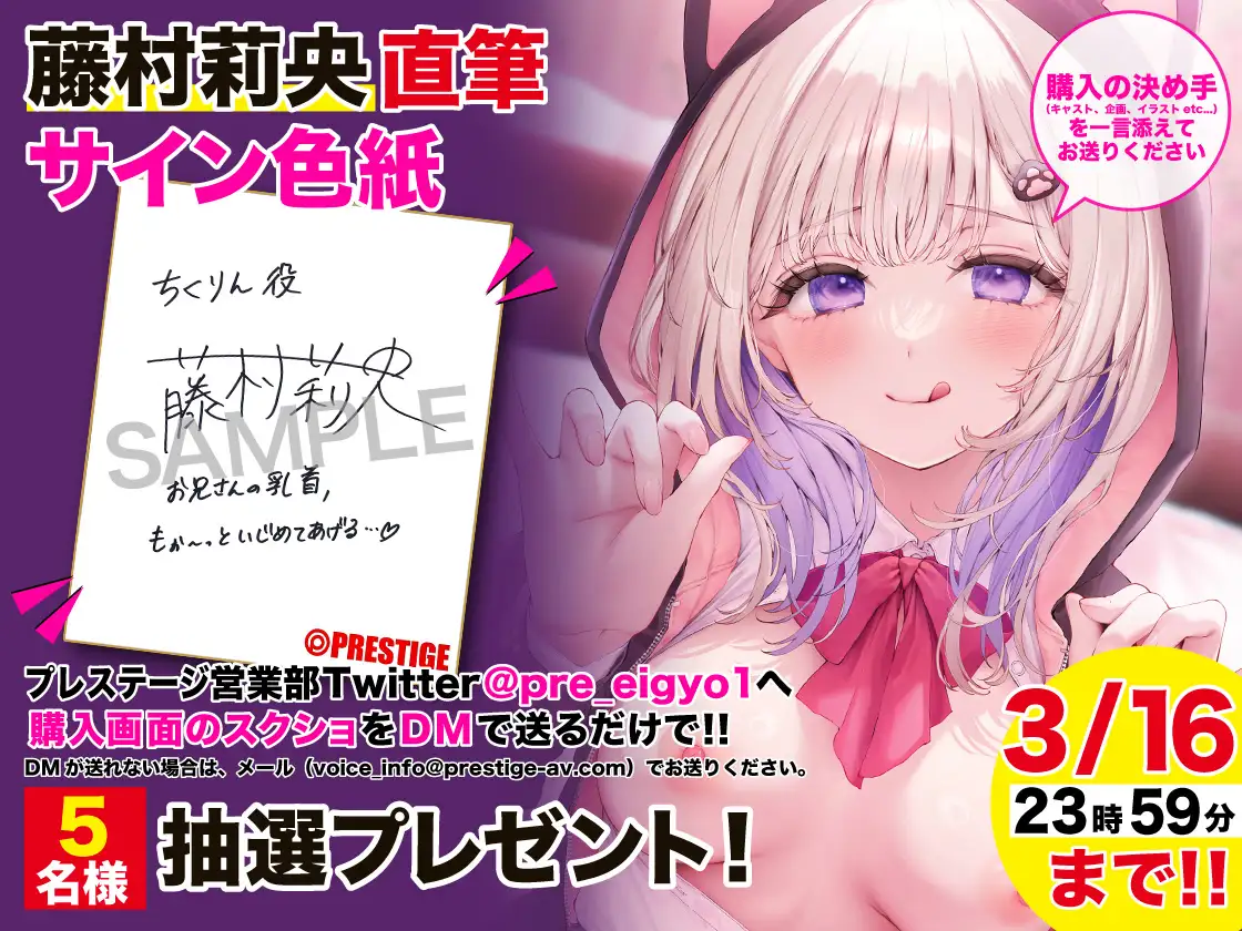 [あぶそりゅ～と]【期間限定330円】裏垢女子の乳首奴隷〜お兄さんのM乳首気持ちよくいじめてあげる〜