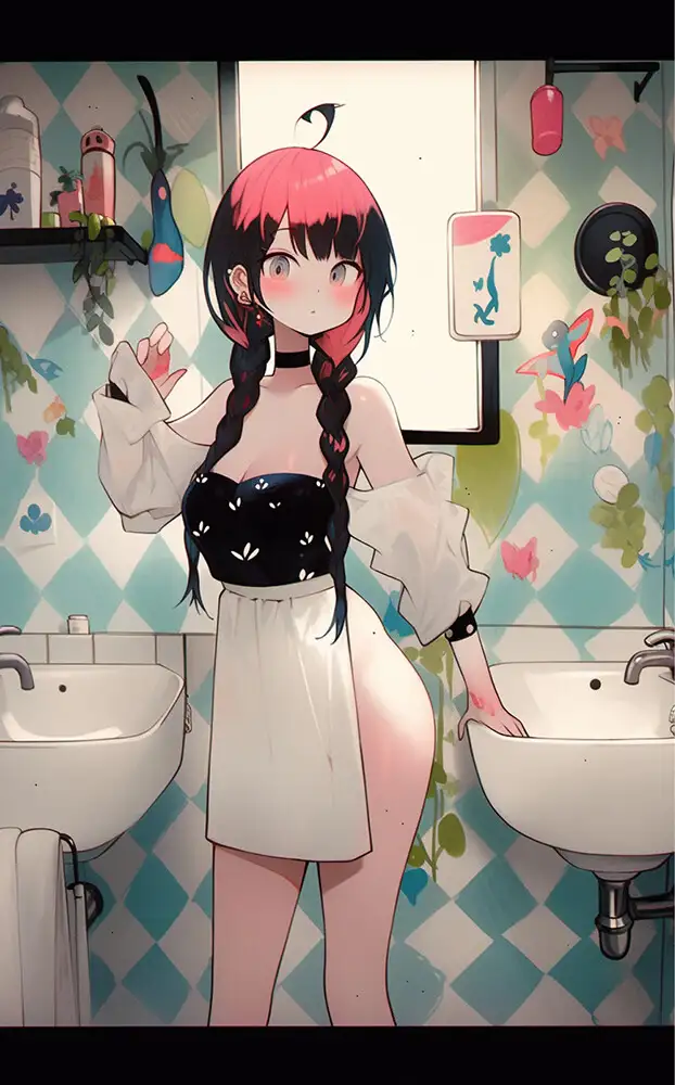 [夢の女の子]AI Girls In A Bathroom