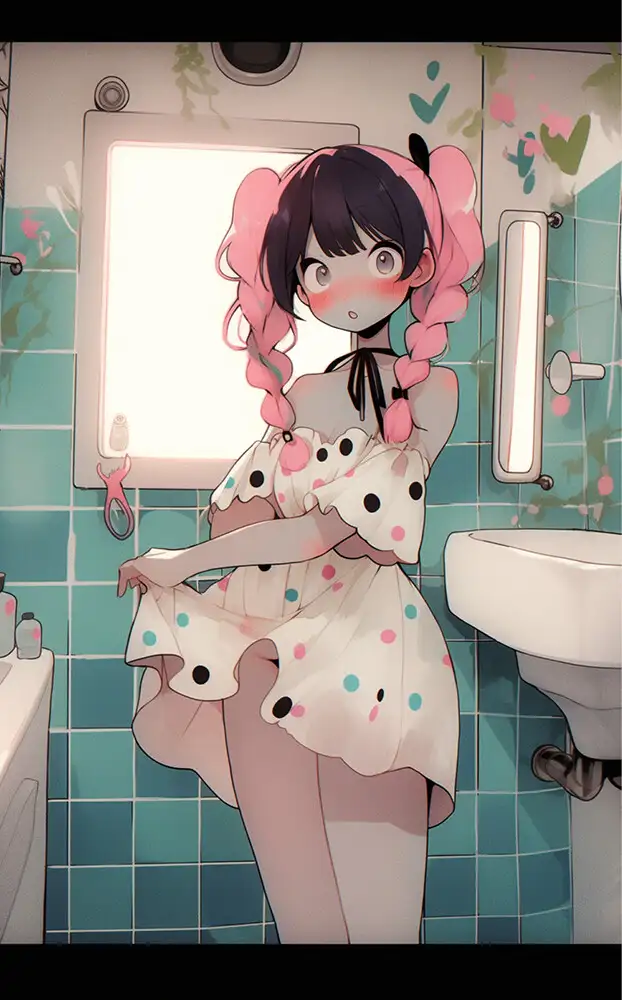 [夢の女の子]AI Girls In A Bathroom