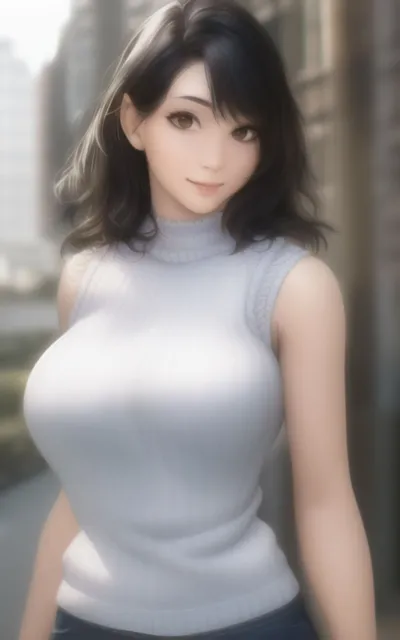 [やなせ]AI Fetich Album ＃1 ノースリーブニット×巨乳