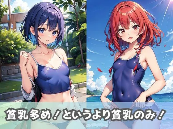 [美女AIコレクション]【スク水貧乳女子】ちっぱい女子校生がスクール水着に着替えたら