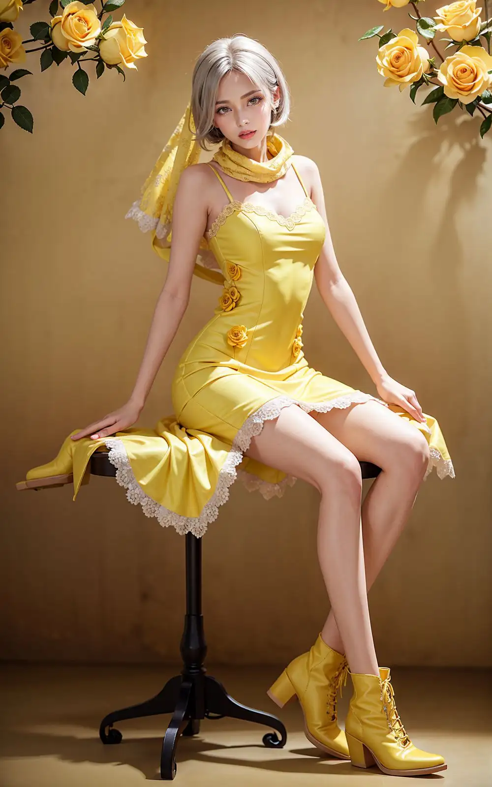 [AI ヤン]Yellow Rose Dress