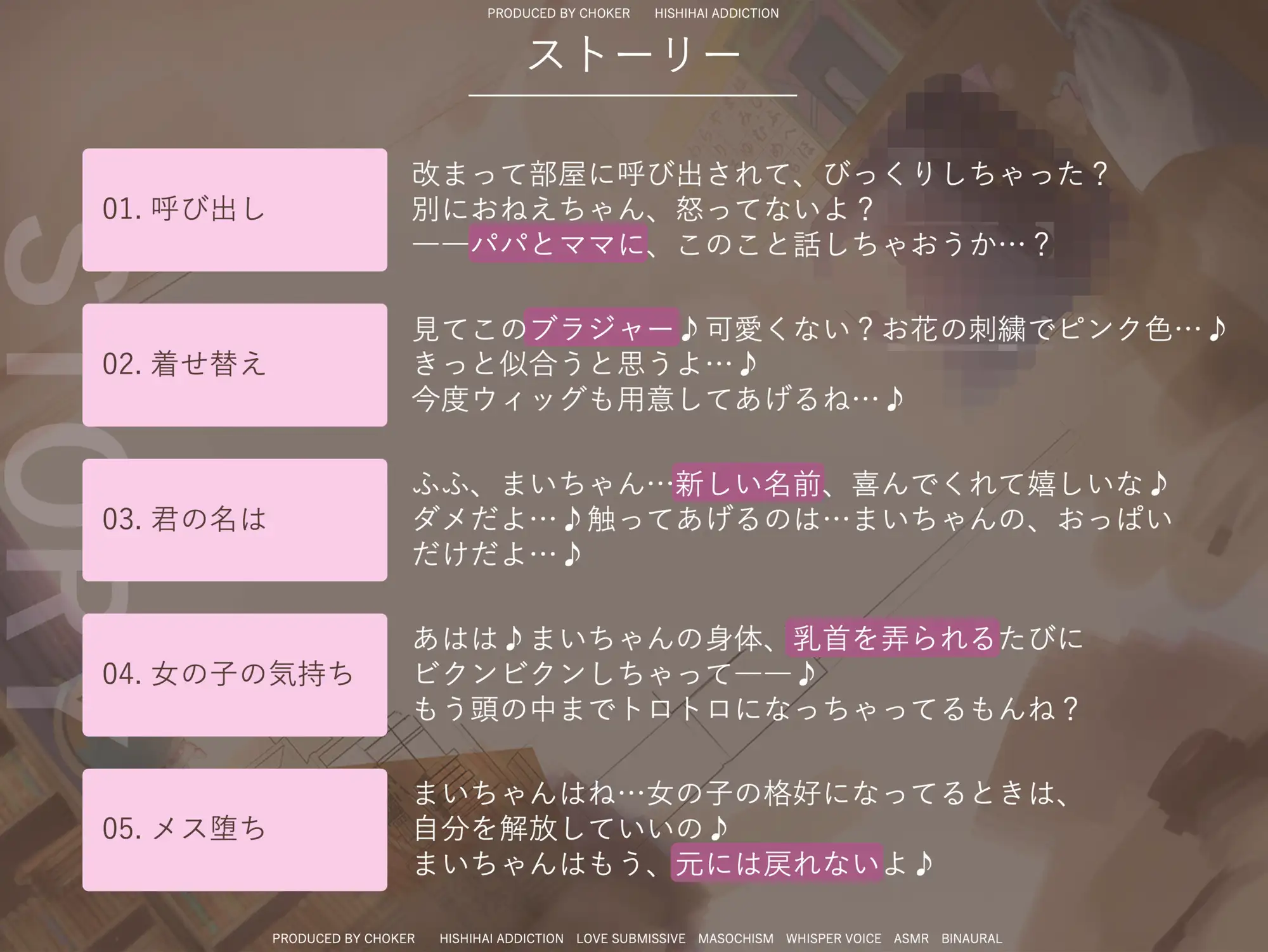 [被支配中毒]女装のスリルがクセになる乳首責めメス堕ち洗脳…妹が欲しいイジワルな姉にお下がりの服を着せられて…