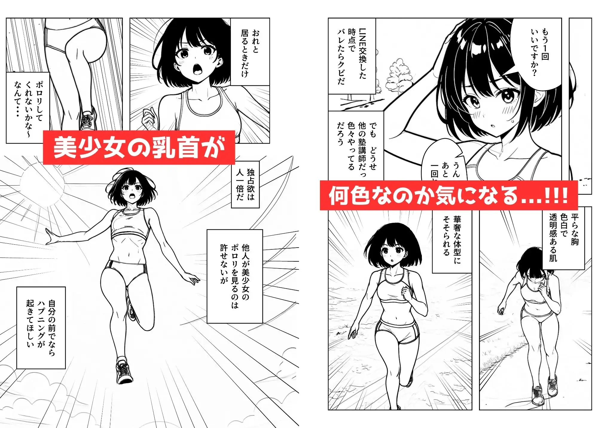 [ちっぱい乳首色フェチ男]陸上JKの乳首の色が見たい!無理やり貧乳吸い&顔舐め唾液まみれ