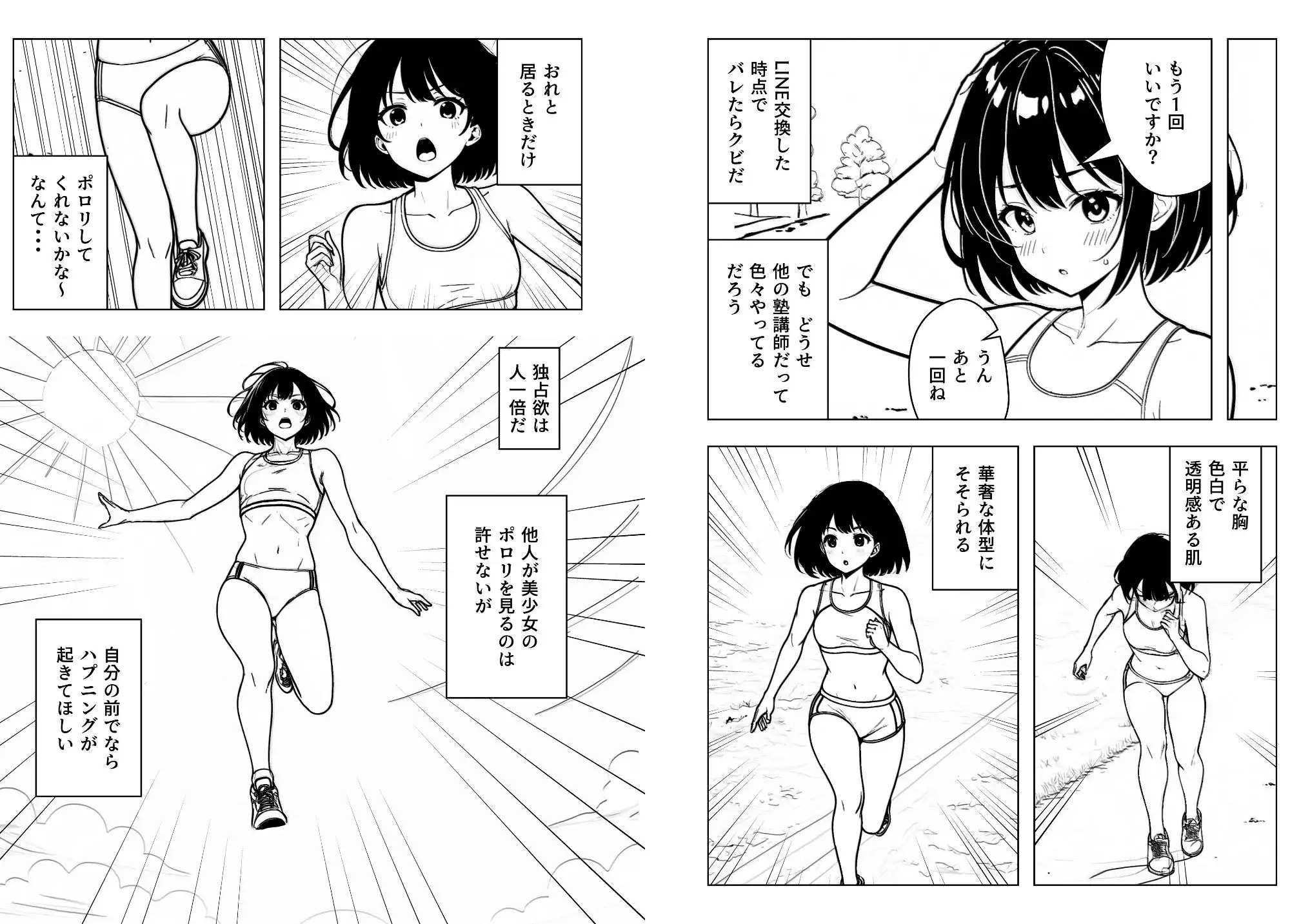 [ちっぱい乳首色フェチ男]陸上JKの乳首の色が見たい!無理やり貧乳吸い&顔舐め唾液まみれ