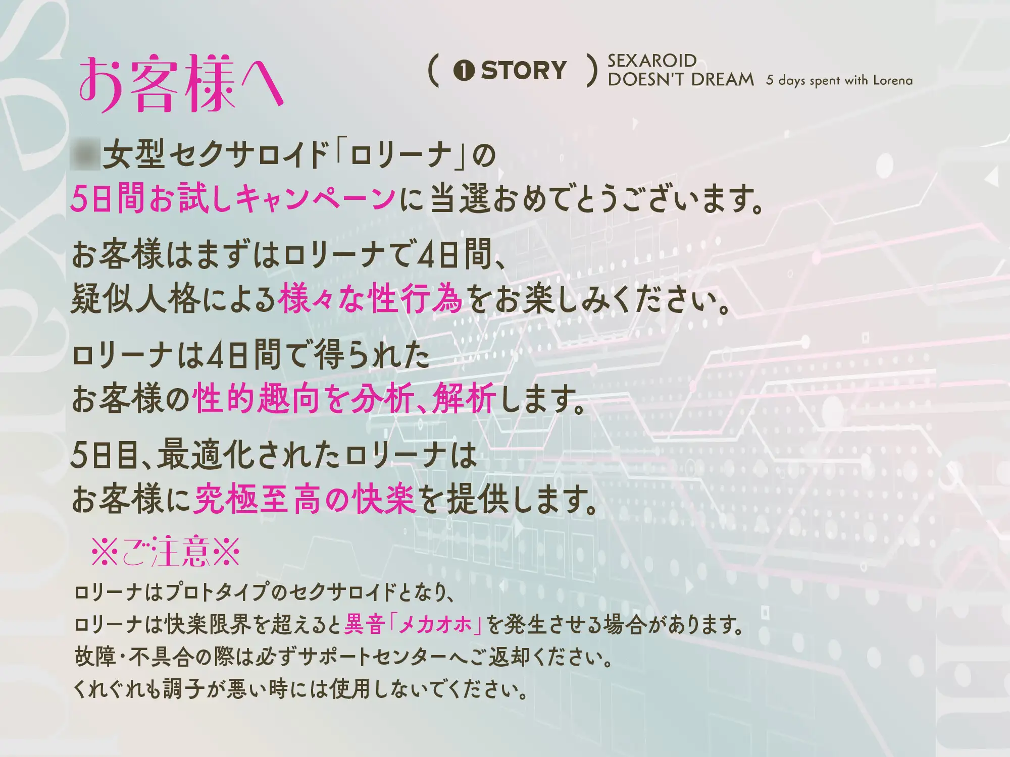 [劇団チェリー]【170分超】セクサロイドは夢を見ない 〜ロリーナと過ごした5日間〜【妹・教え子・義理の娘・幼馴染】