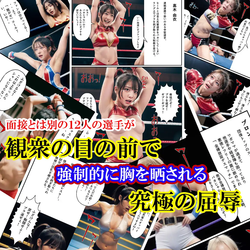 [Flight-1]女子プロレス:羞恥全裸入門面接&リング上強制胸露出