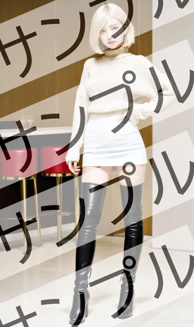 [あらぶるま]真面目な女性のミニスカニーハイブーツ - Serious Women’s Mini Skirt High Boots