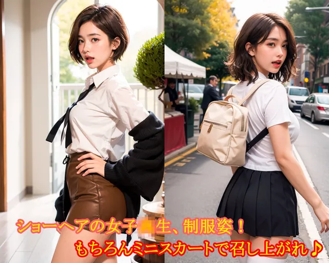 [だいひょうとりしまられやくステーブルディフィコ]【95%OFF】女子校生制服コレクションショートヘアフェラおっぱいちょい増し