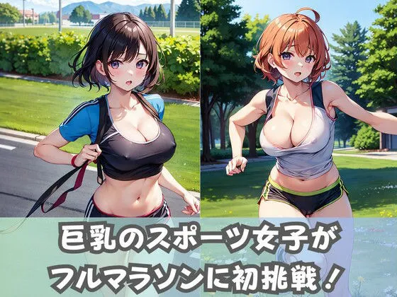 [美女AIコレクション]【巨乳スポーツ女子】ノーブラ美少女がフルマラソンに参加！乳首フル勃起の爆乳がぶるんぶるん！