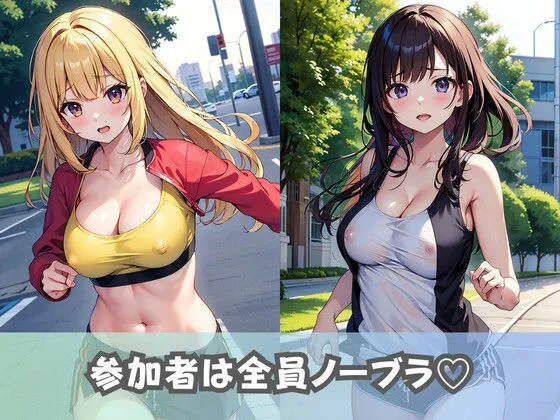 [美女AIコレクション]【巨乳スポーツ女子】ノーブラ美少女がフルマラソンに参加！乳首フル勃起の爆乳がぶるんぶるん！