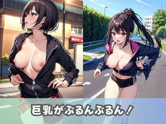 [美女AIコレクション]【巨乳スポーツ女子】ノーブラ美少女がフルマラソンに参加！乳首フル勃起の爆乳がぶるんぶるん！