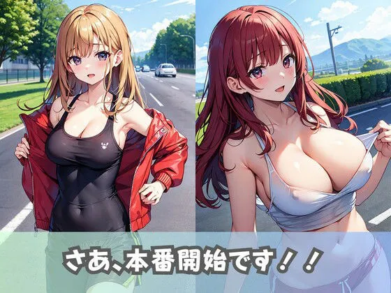 [美女AIコレクション]【巨乳スポーツ女子】ノーブラ美少女がフルマラソンに参加！乳首フル勃起の爆乳がぶるんぶるん！