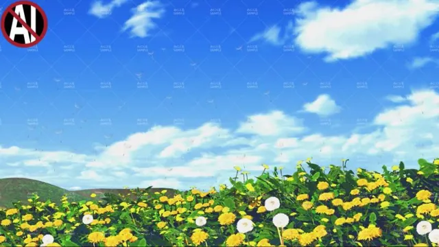 [背景専門店みにくる]みにくる動く背景CG素材集『風に揺れる花畑』タンポポ
