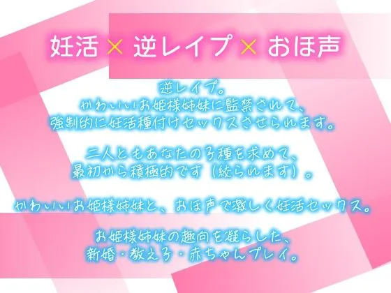 [にゃんこフェチ]【逆レおほ声】王様のお姫様姉妹に監禁されて強●的に妊活種付けセックスさせられる話。ねっとりW耳舐め・濃厚じゅぽじゅぽWフェラ・W授乳・おほ声だいしゅきホールド。