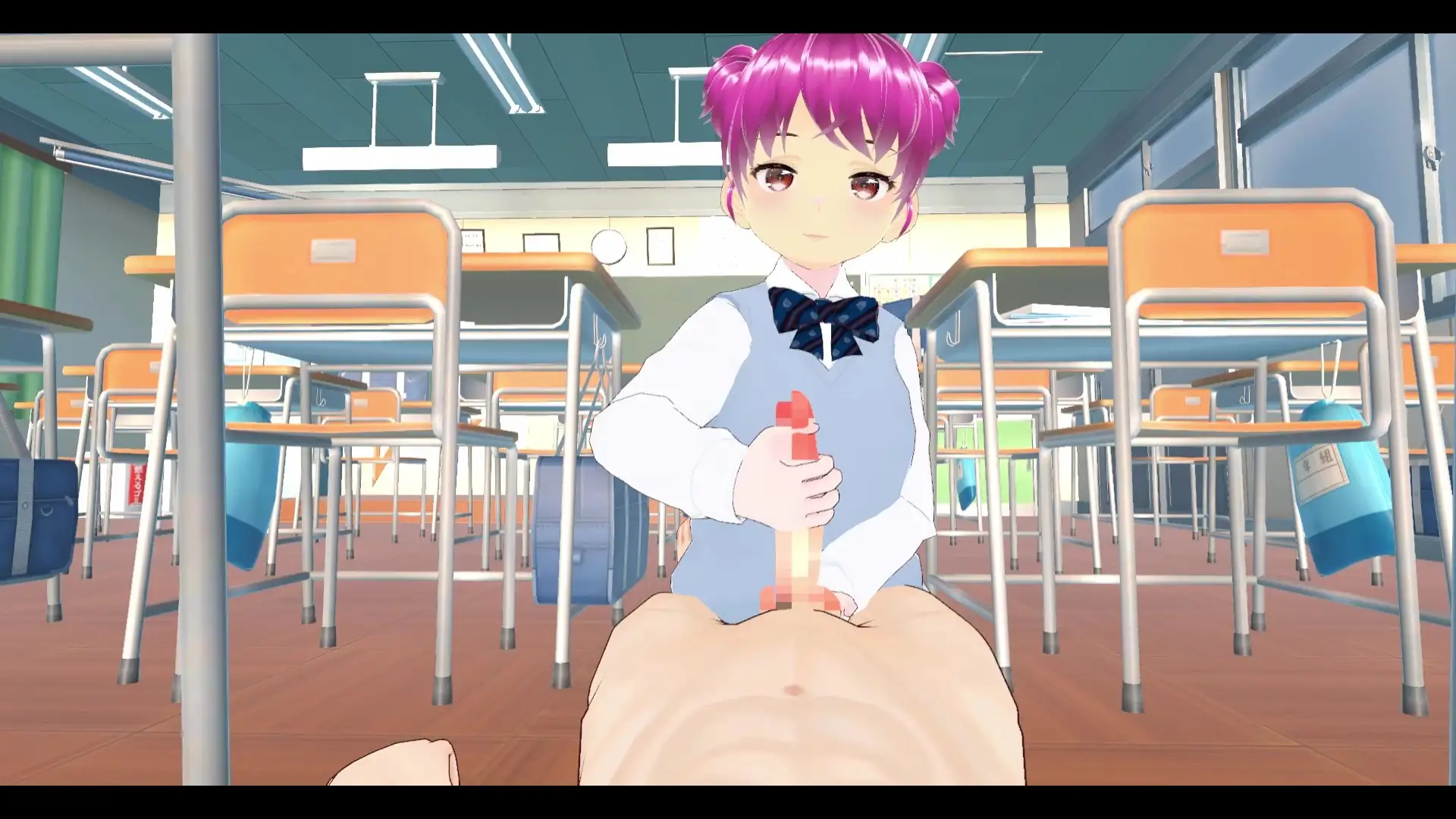 [エロ動画太郎]放課後に○リッ娘とえっち   お団子ピンク髪つぐみちゃん