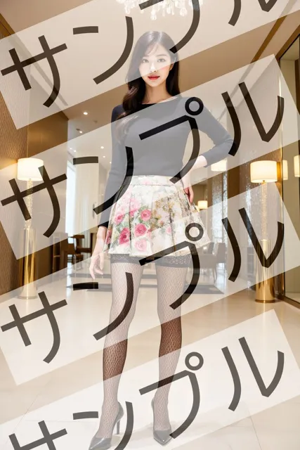 [あらぶるま]柄ストッキングを履いたミニスカ美人OL - Beautiful office lady in miniskirt wearing patterned stockings -