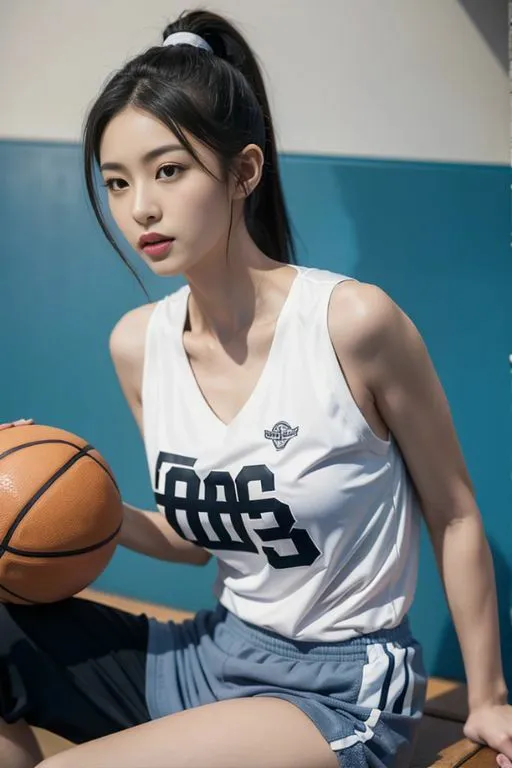 [美女開発部門]AI美女バスケットボールショット: スポーツとグラビアの融合