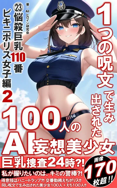 [AIヒロイン研究会]1つの呪文で生み出された100人のAI妄想美少女-23【巨乳捜査110番！えちかわビキニポリス女子】