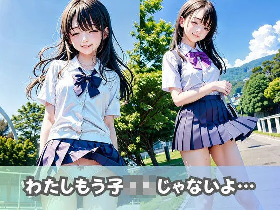 [美女AIコレクション]【制服女子校生】体は大人のロリ顔JKが超ミニスカートでパンチラ！義理のお兄ちゃんを誘惑！