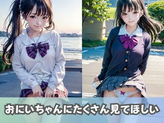 [美女AIコレクション]【制服女子校生】体は大人のロリ顔JKが超ミニスカートでパンチラ！義理のお兄ちゃんを誘惑！