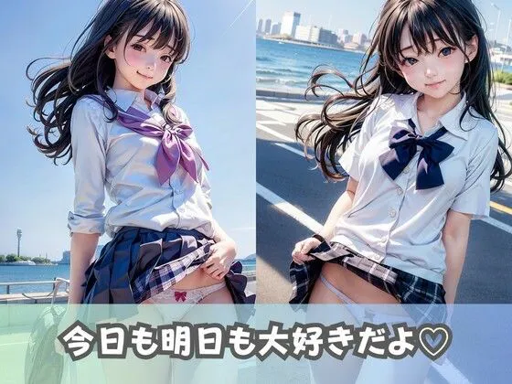 [美女AIコレクション]【制服女子校生】体は大人のロリ顔JKが超ミニスカートでパンチラ！義理のお兄ちゃんを誘惑！