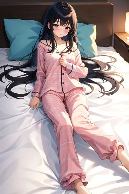 [MSファンタジー]ベッドの上の清楚系黒髪美少女集
