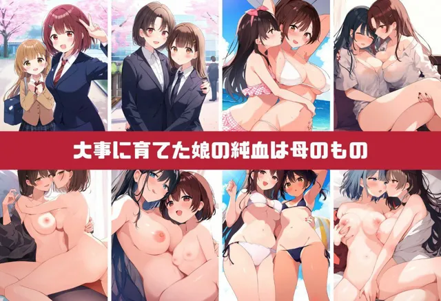 [絵師たか]【母娘百合・親子フェラ】母が娘に性教育 レズプレイで我が子を調教し男に紹介 イラスト365枚（シングルマザー、毒親、クンニ、親子丼、ダブルフェラ）