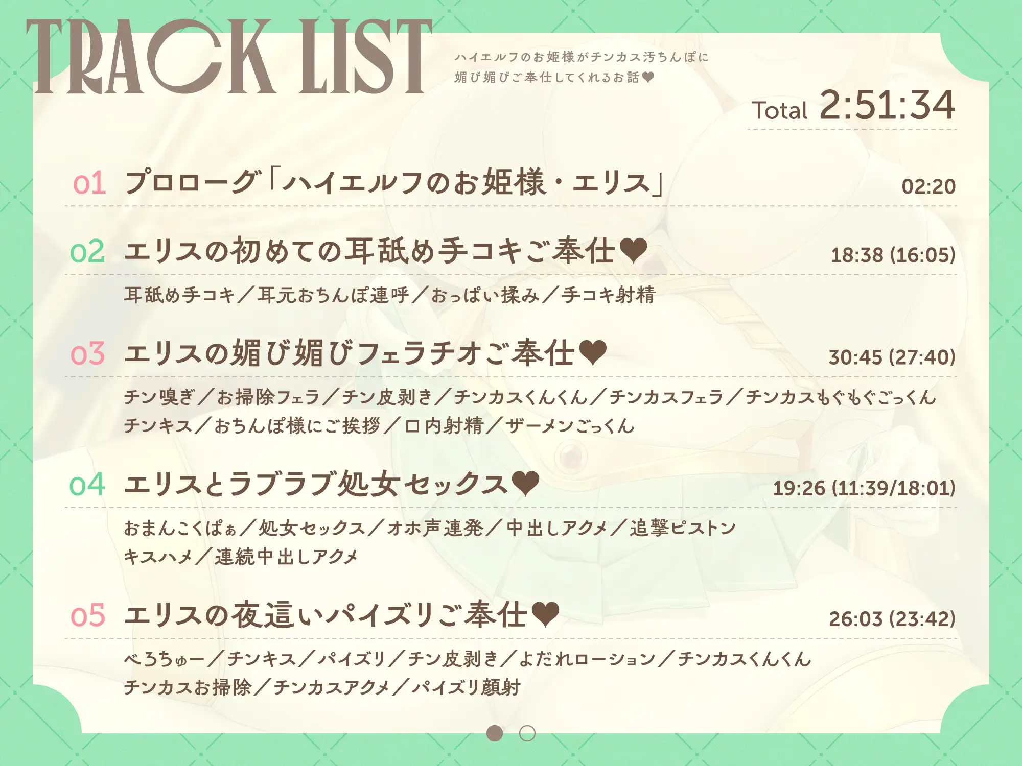 [ホロクサミドリ]✅5/12まで限定5大特典&40%オフ!✅ハイエルフのお姫様がチンカス汚ちんぽに媚び媚びご奉仕してくれるお話♪【KU100】