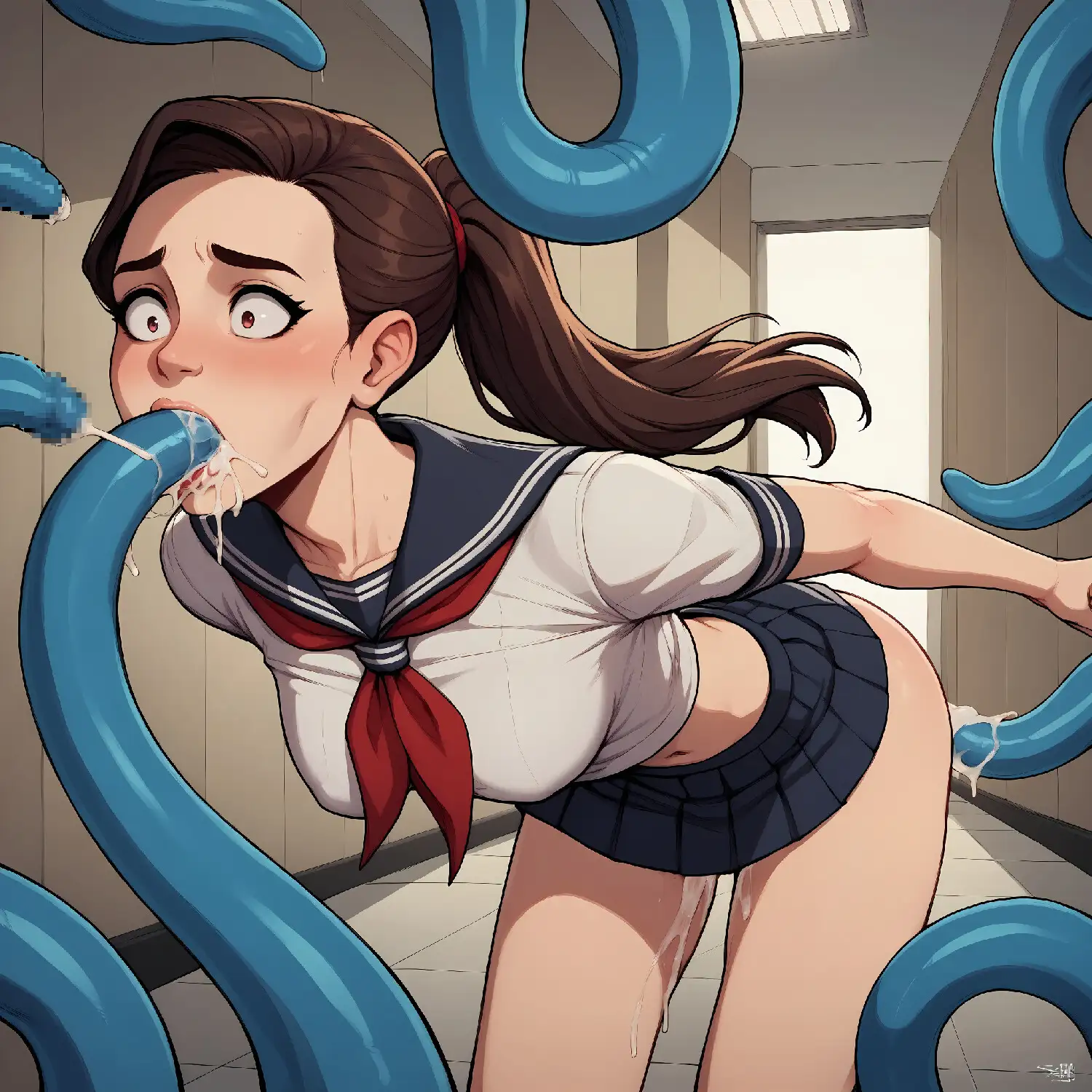 [Dawnsight]Schoolgirl tentacle attack - 女子高生の触手攻撃