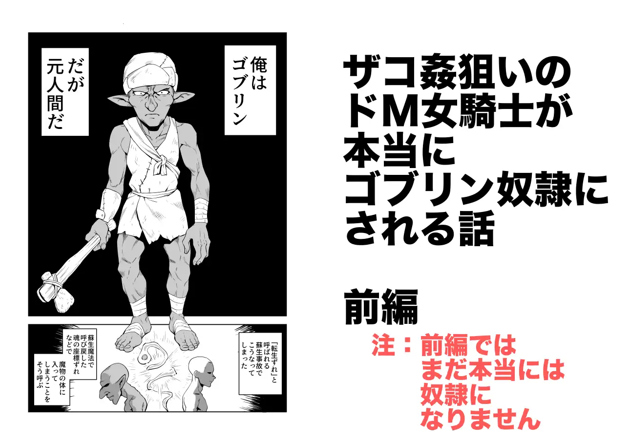 [山場岳]ザコ姦狙いのドM女騎士が本当にゴブリン奴○にされる話 前編