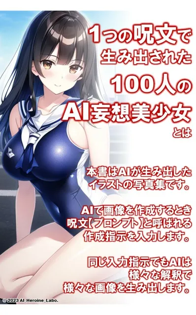 [AIヒロイン研究会]1つの呪文で生み出された100人のAI妄想美少女【20歳のコスプレ・スク水セーラー編】