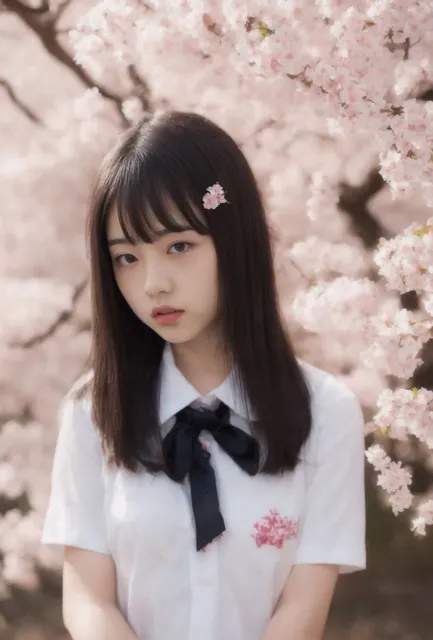 [AIKA]満開の桜の下での学生撮影会にて・・・