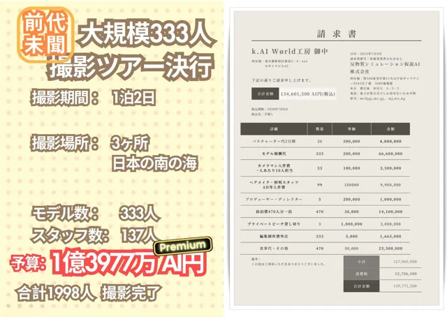 [k.AI World]人類史上初！前代未聞の333人！大学1年新入生18歳と19歳！純粋＆黒髪の天使シリーズ 第5.2弾Premium（中編）「クラスで1番の女の子の裸だけが拝める」Xデー到来！！