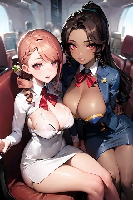 [Yuri - AI Creator]※枚数増量！【R18】MIX GIRLS 5 黒ギャル＆白ギャル航空、ご奉仕フライトへようこそ