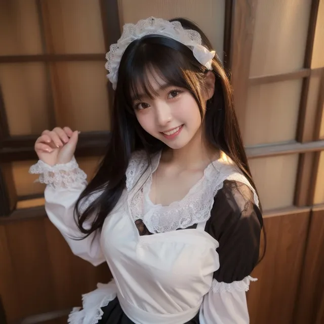 [美少女AI〜丸〜]【動画】おっぱいも顔もかわいい美少女メイド/Cute breasts and face beautiful girl maid