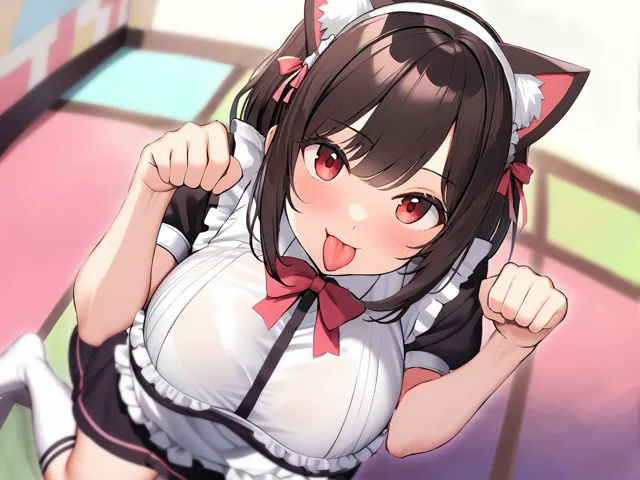 [ちゃんとぴ発電所]【75%OFF】猫耳カフェの爆乳看板娘はご主人様の全身チロチロ舐め回すヌレヌレ変態メイド〜発情して止まらない好き好きご奉仕えっち〜